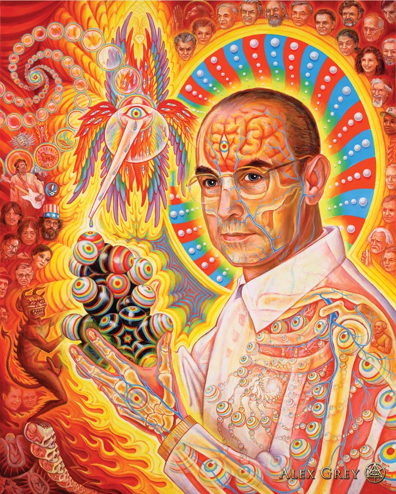 St. Albert and the LSD Revelation Revolution 2006, oil on wood panel, 24 x 36 in.