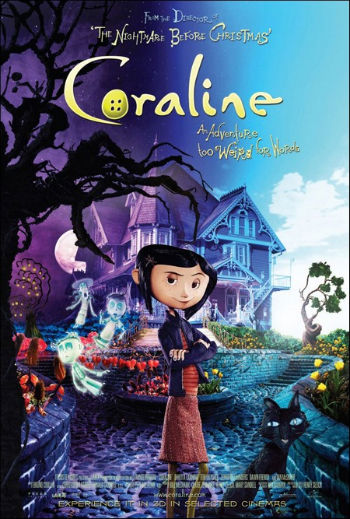 Affiche de cinéma du film de Henry Selick  : Coraline