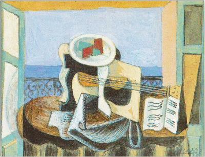 Pablo-Picasso-Nature-morte-à-la-guitare-devant-une-fenêtre-1919-HD-Musée-Angladon-Avignon-© Succession Picasso 2016